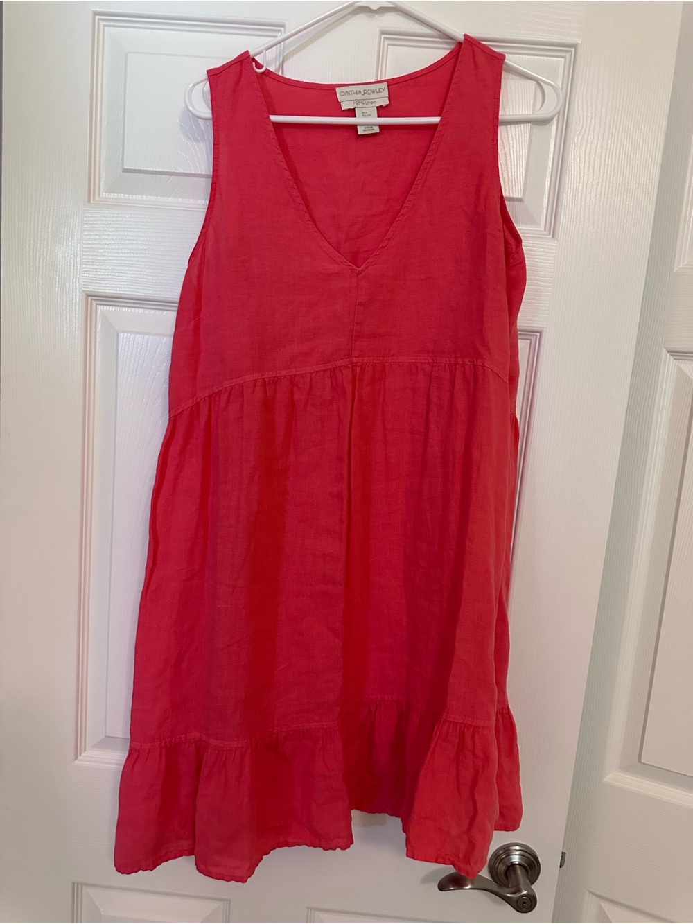 Cynthia Rowley Coral Linen Sleeveless Dress